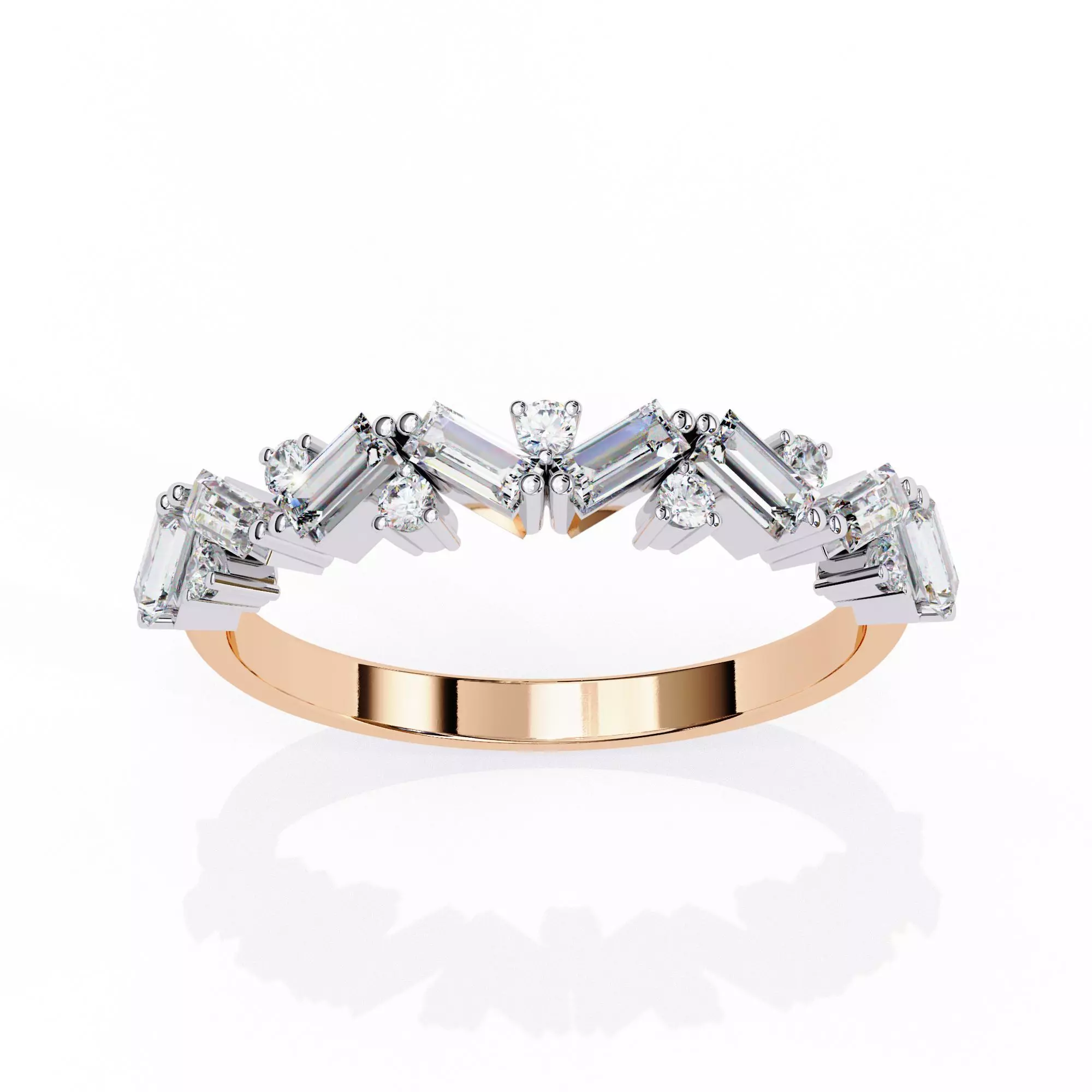 Eternity Diamond Band Ring 360 Animation Renders 3dm stl details 3D print model_0