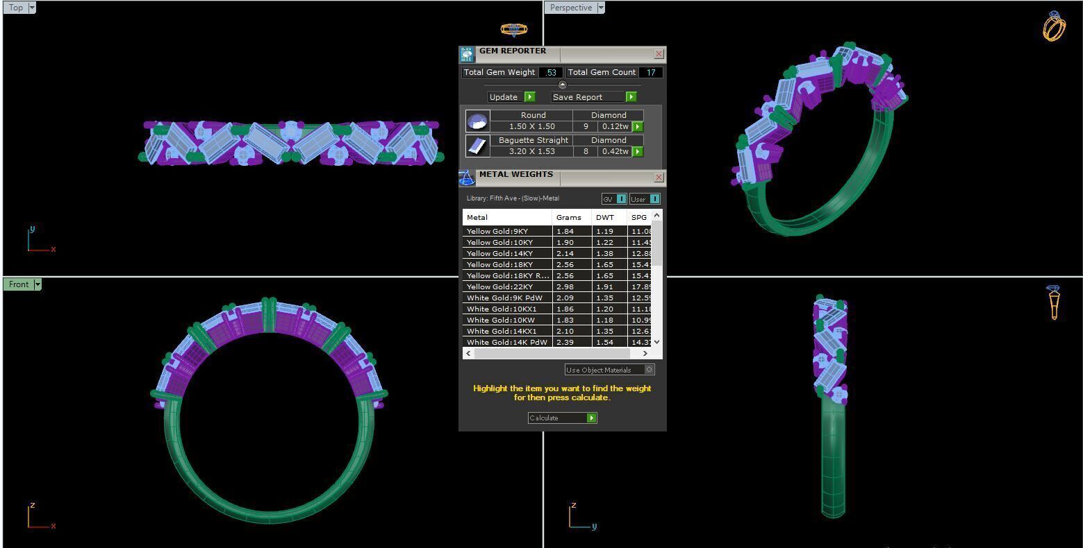 Eternity Diamond Band Ring 360 Animation Renders 3dm stl details 3D print model_3
