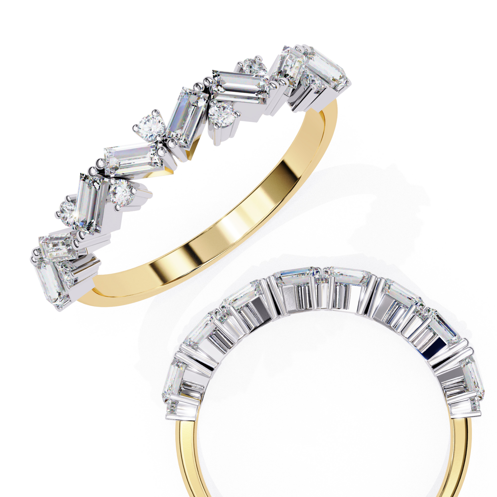 Eternity Diamond Band Ring 360 Animation Renders 3dm stl details 3D print model_2