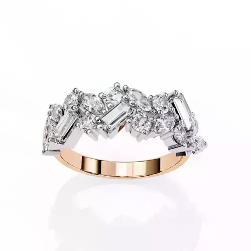 Eternity Diamond Band Ring 360 Animation Renders 3dm stl details