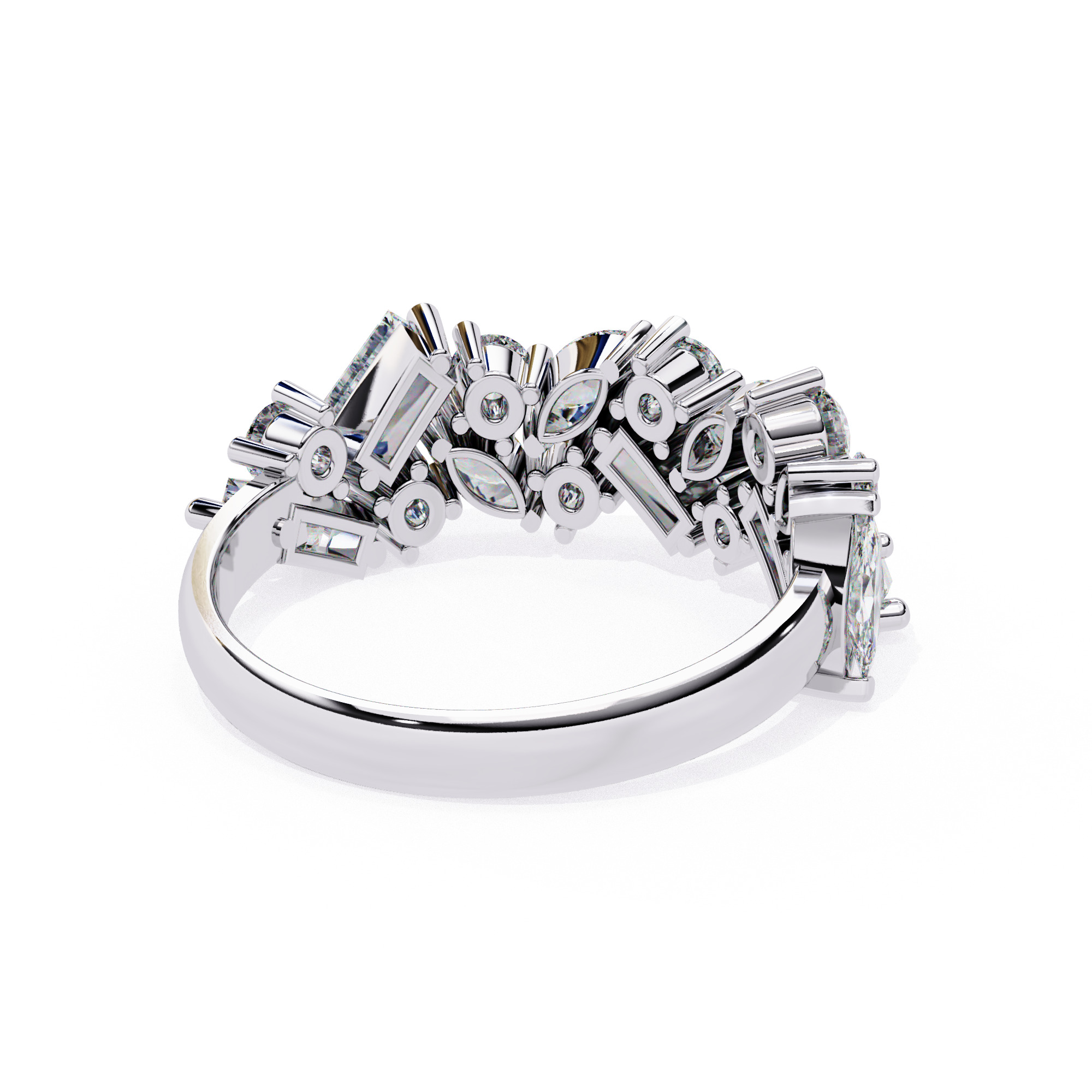 Eternity Diamond Band Ring 360 Animation Renders 3dm stl details 3D print model_6