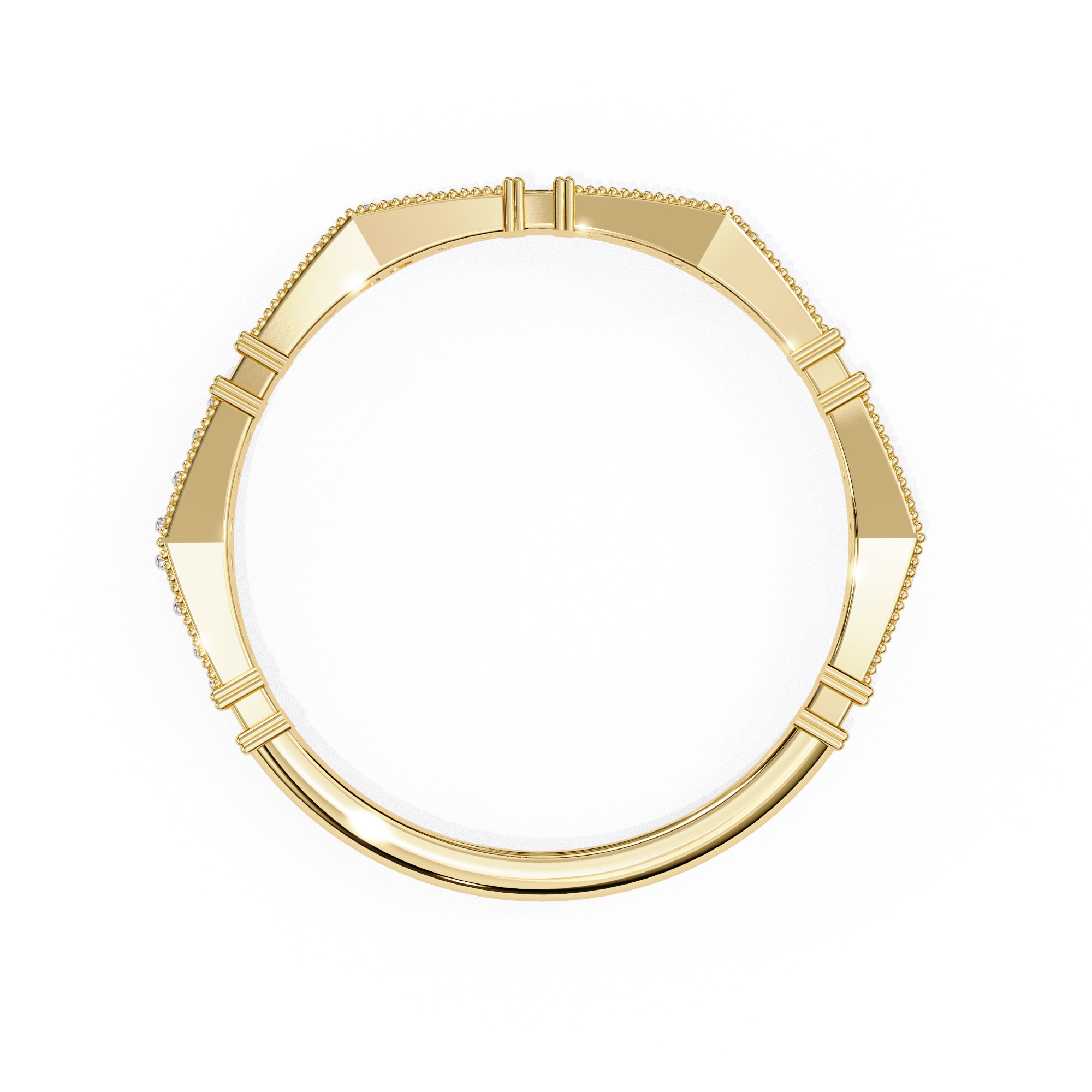 Eternity Diamond Band Ring 360 Animation Renders 3dm stl details 3D print model_4