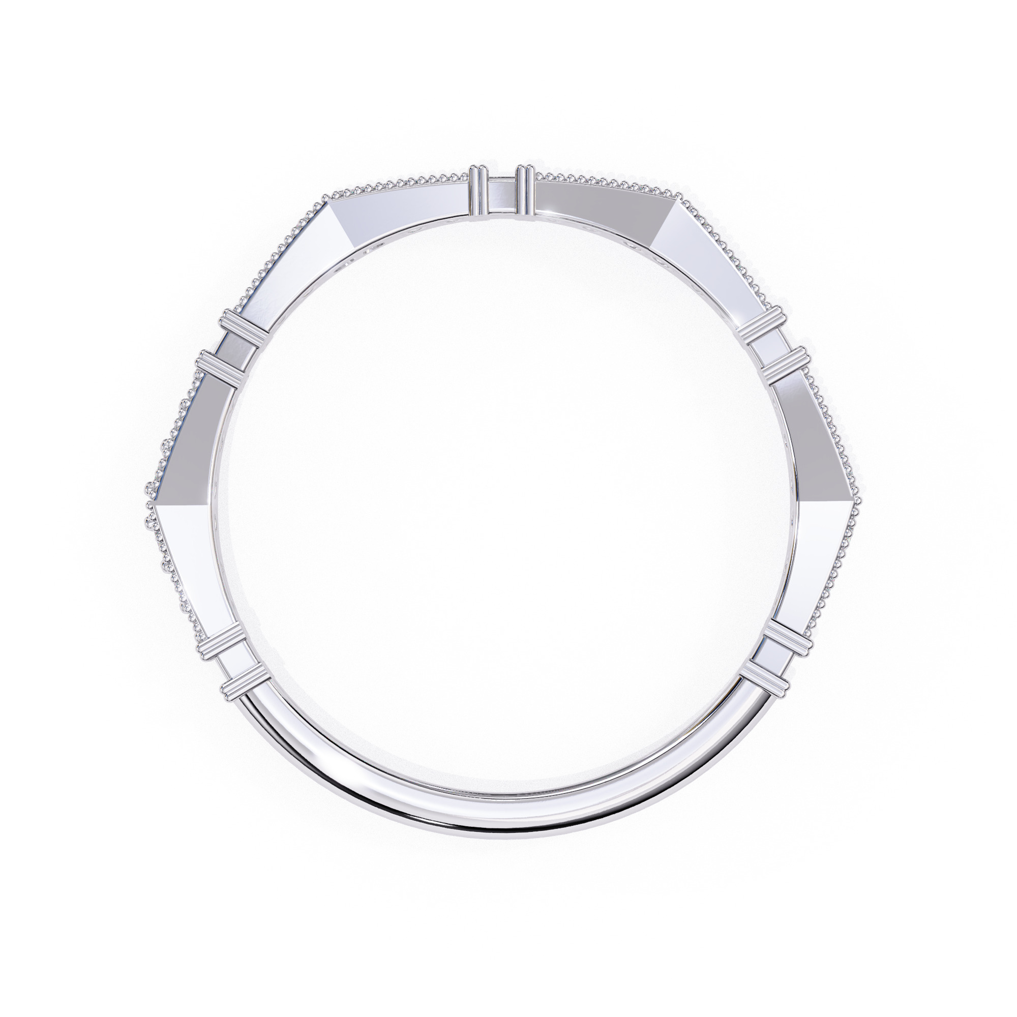 Eternity Diamond Band Ring 360 Animation Renders 3dm stl details 3D print model_16