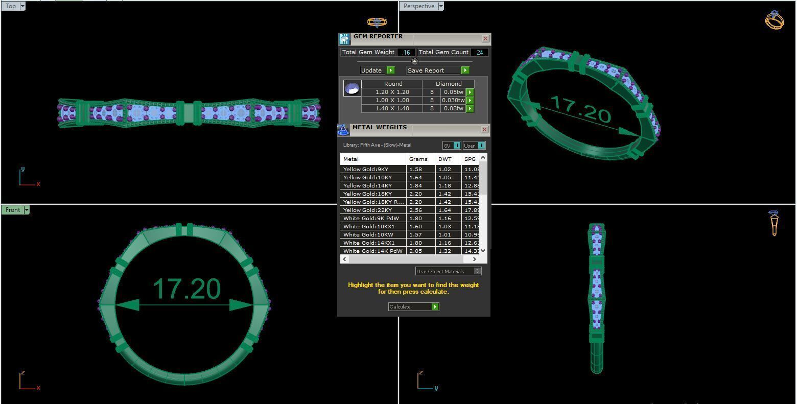 Eternity Diamond Band Ring 360 Animation Renders 3dm stl details 3D print model_3