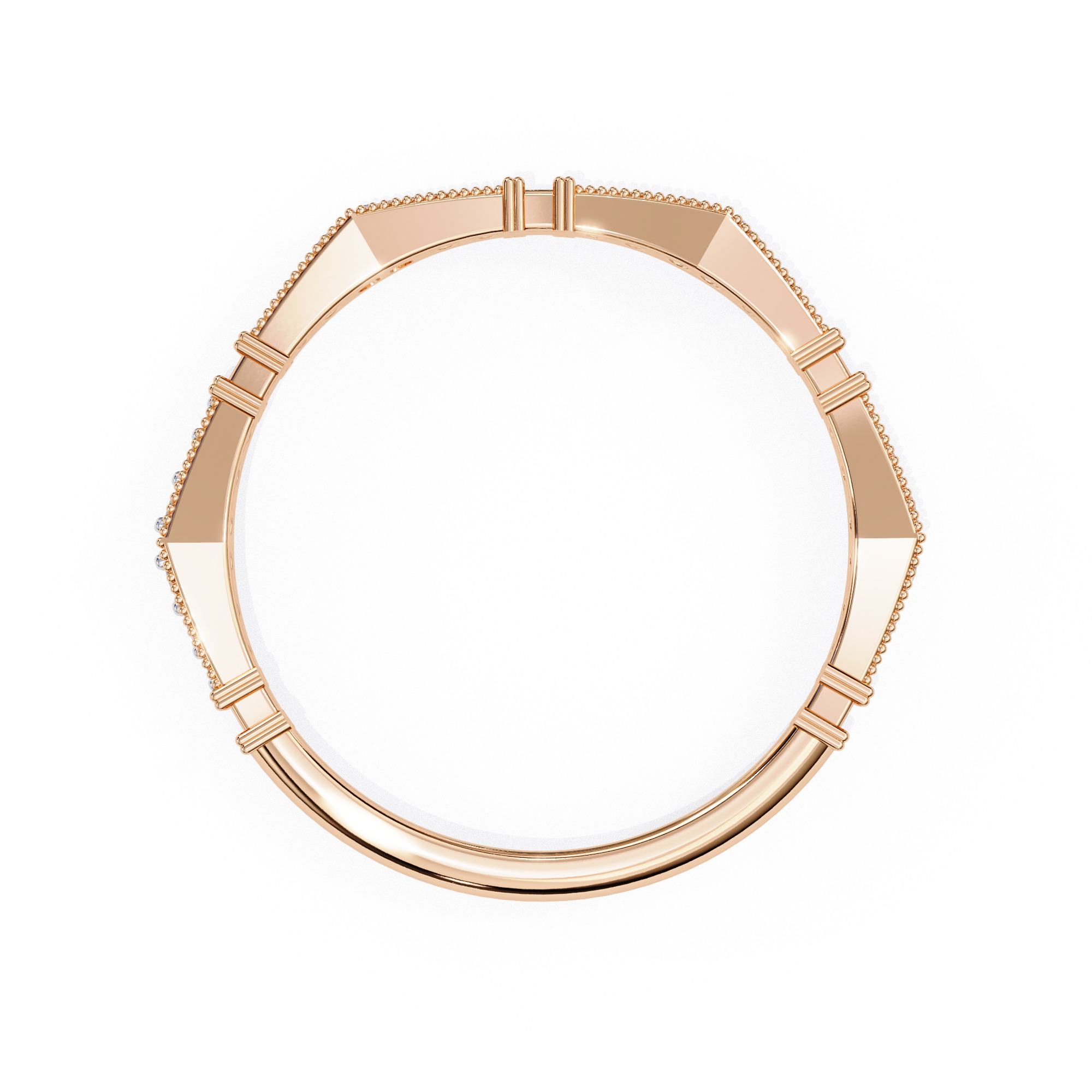 Eternity Diamond Band Ring 360 Animation Renders 3dm stl details 3D print model_17