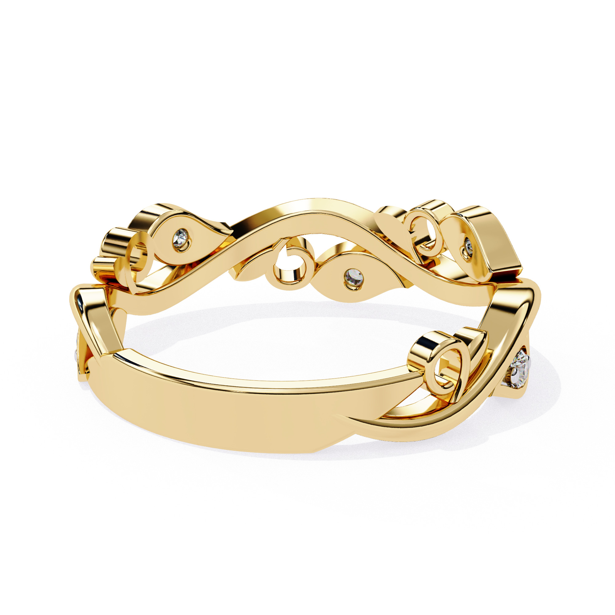 Eternity Diamond Band Ring 360 Animation Renders 3dm stl details 3D print model_15