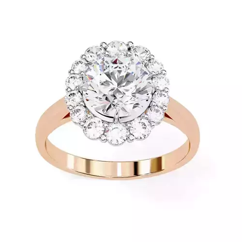 Halo Solitaire Diamond Ring 360 animation renders 3dm stl 