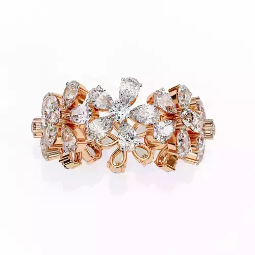 Flower Diamond Ring 360 animation renders 3dm stl 