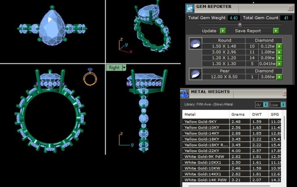 Solitaire Diamond Ring 360 animation renders 3dm stl 3D print model_3