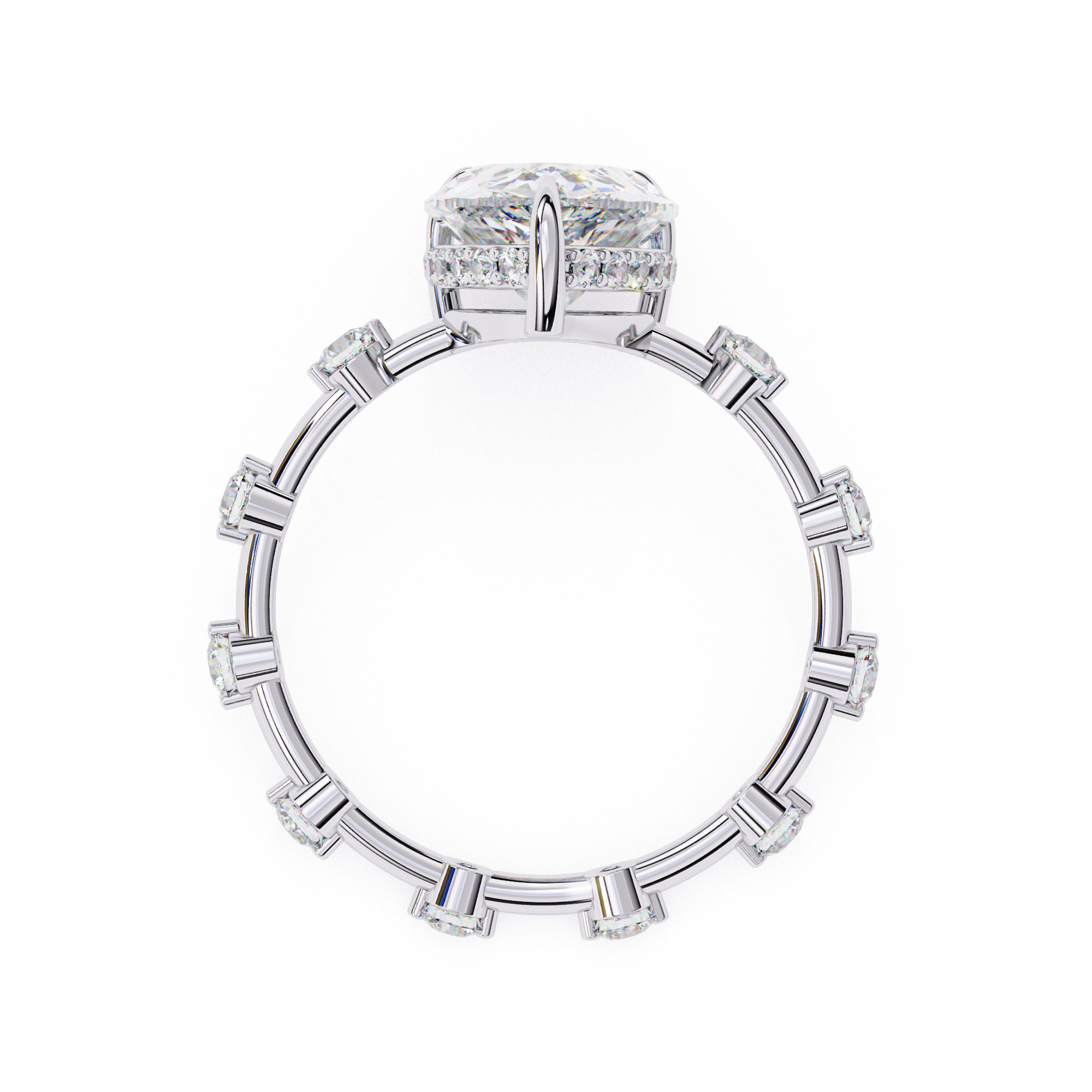 Solitaire Diamond Ring 360 animation renders 3dm stl  3D print model_5