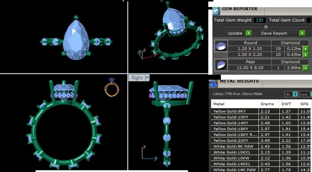 Solitaire Diamond Ring 360 animation renders 3dm stl  3D print model_2