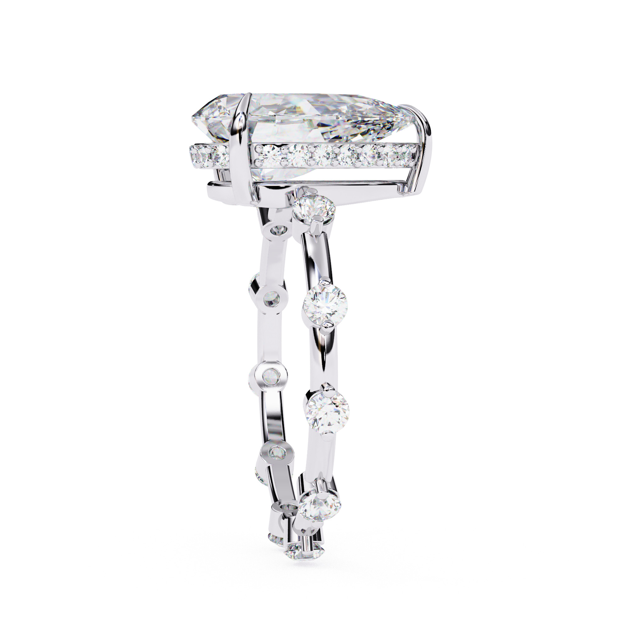 Solitaire Diamond Ring 360 animation renders 3dm stl  3D print model_14