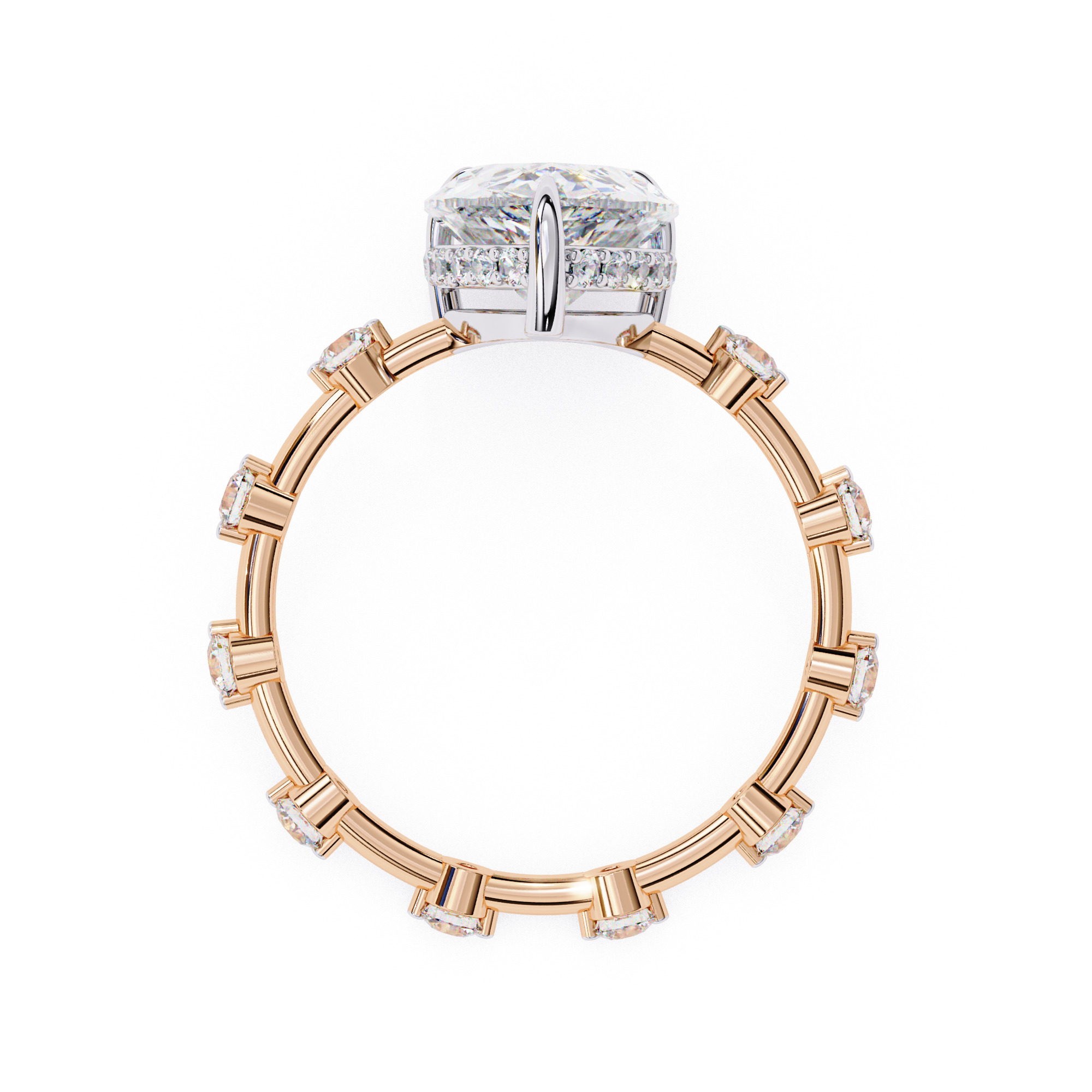 Solitaire Diamond Ring 360 animation renders 3dm stl  3D print model_4