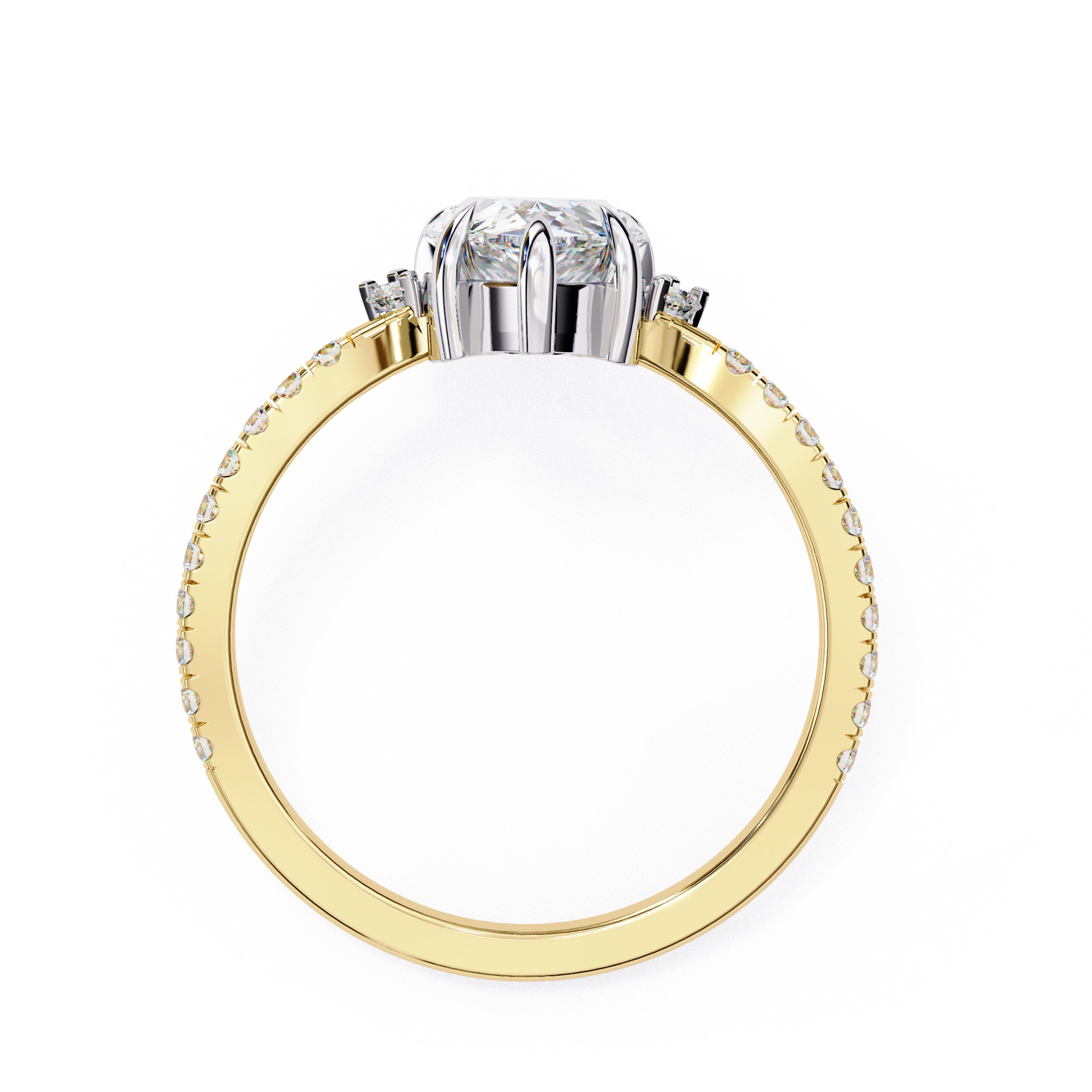 Solitaire Diamond Ring 360 animation renders 3dm stl 3D print model_4