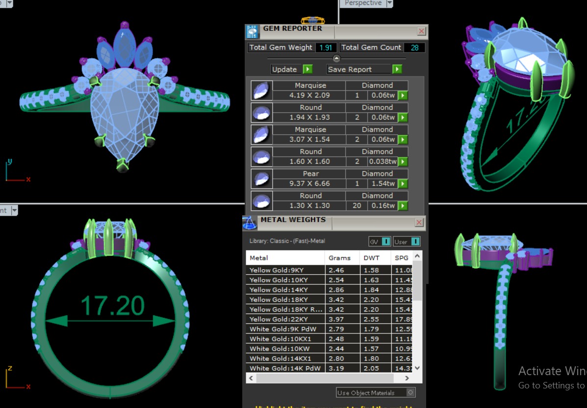 Solitaire Diamond Ring 360 animation renders 3dm stl 3D print model_2