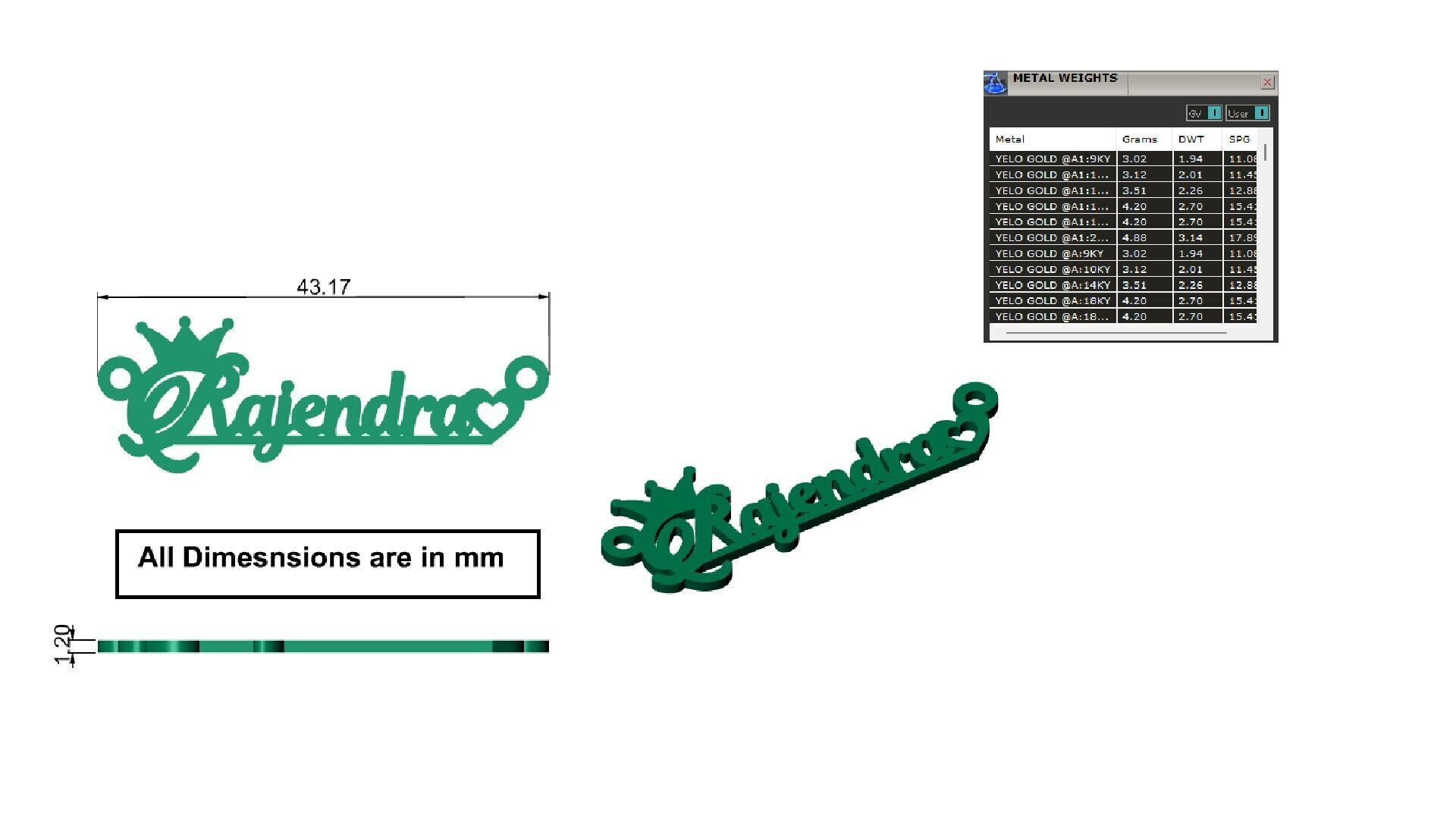 RAJENDRA NAME PENDANT 3D print model_7