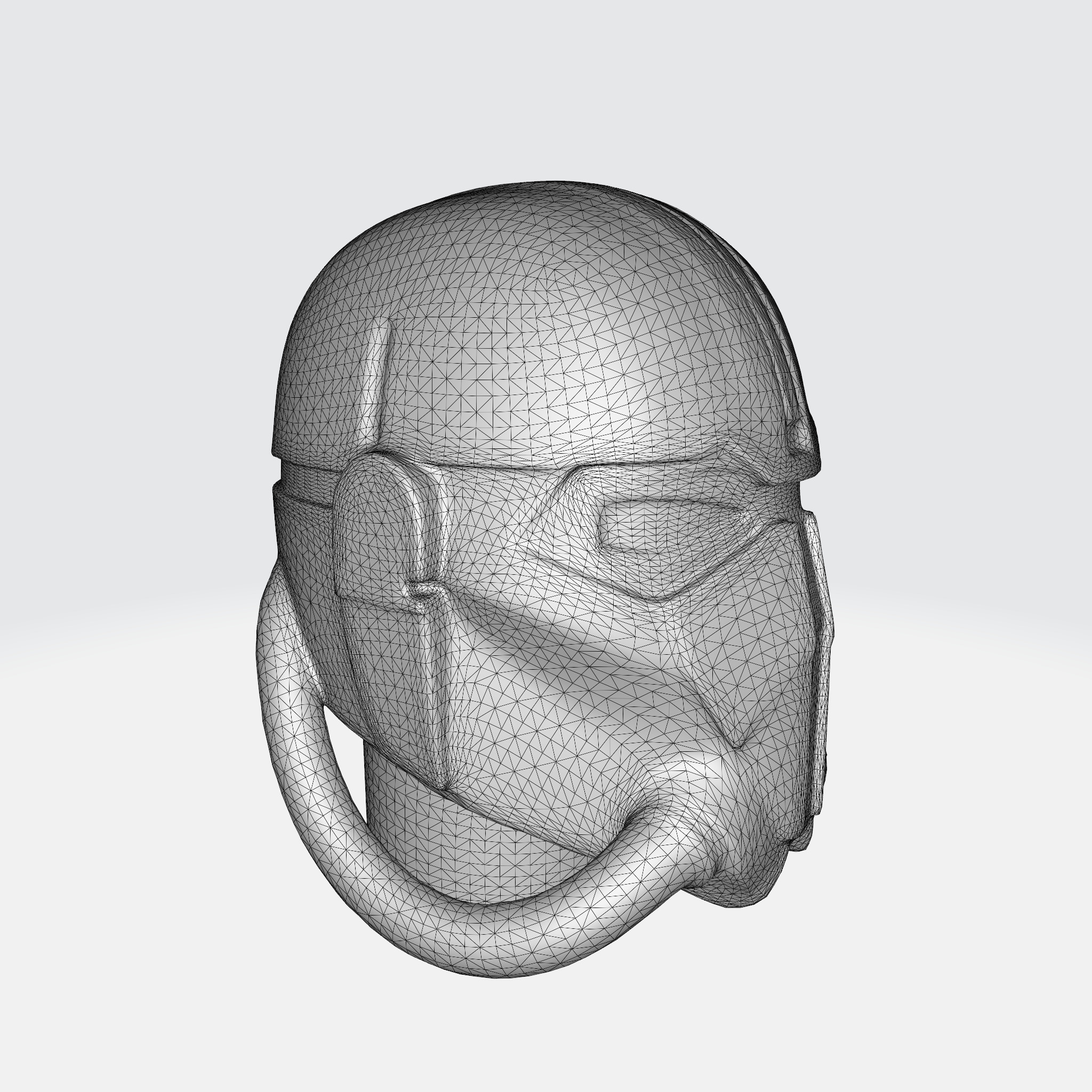 Futuristic Warrior Helmet 3D model_5