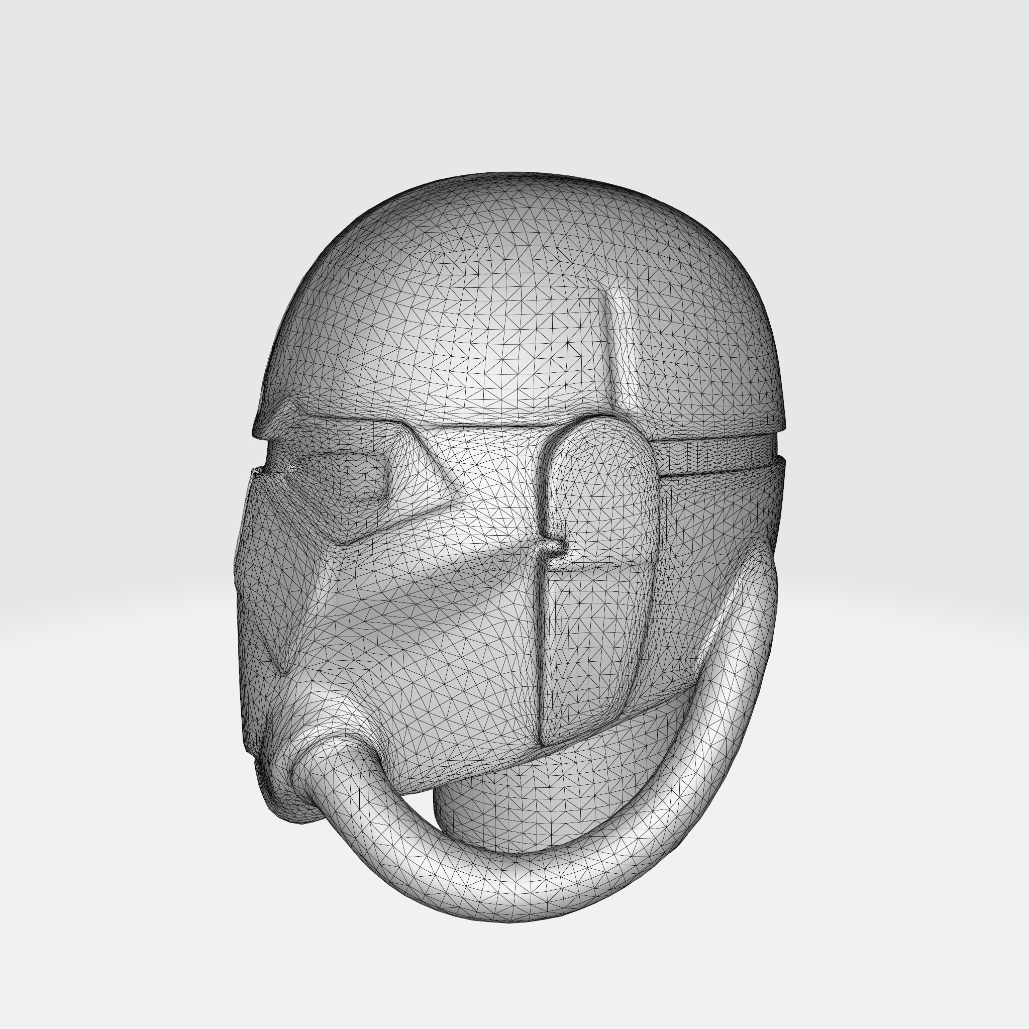 Futuristic Warrior Helmet 3D model_7