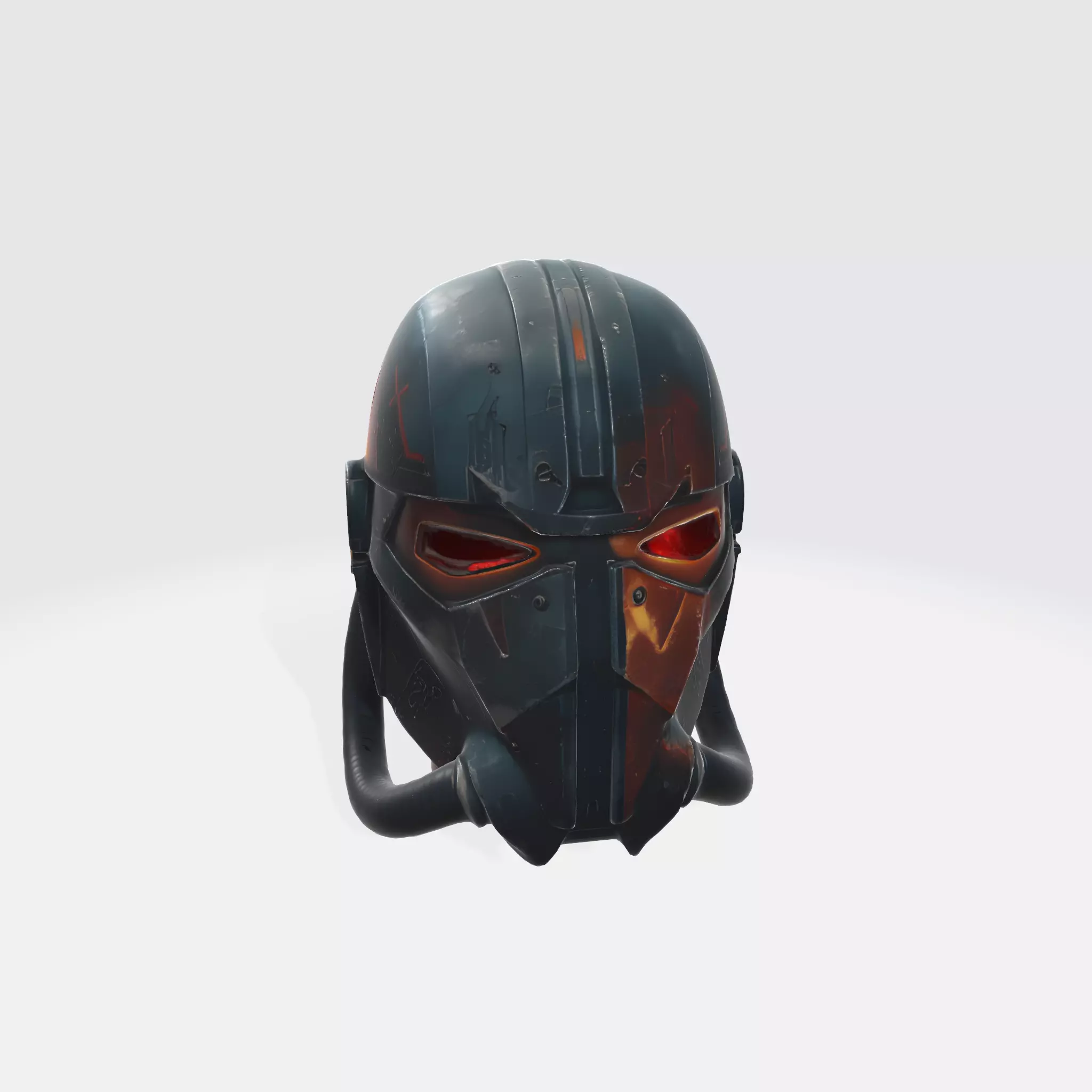 Futuristic Warrior Helmet 3D model_0