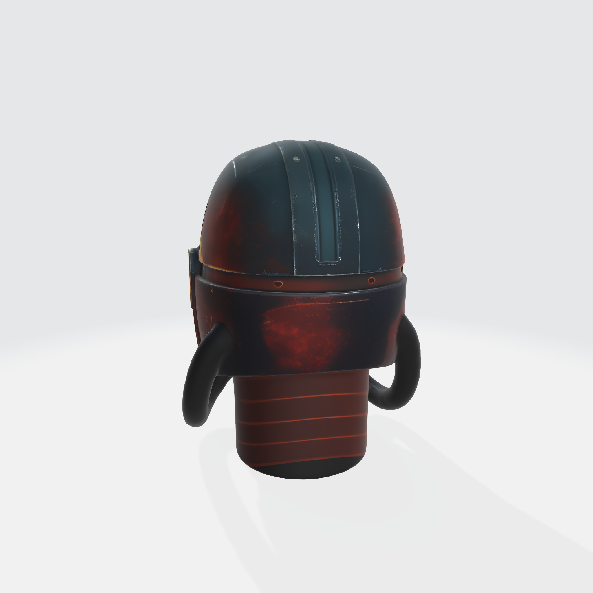 Futuristic Warrior Helmet 3D model_2