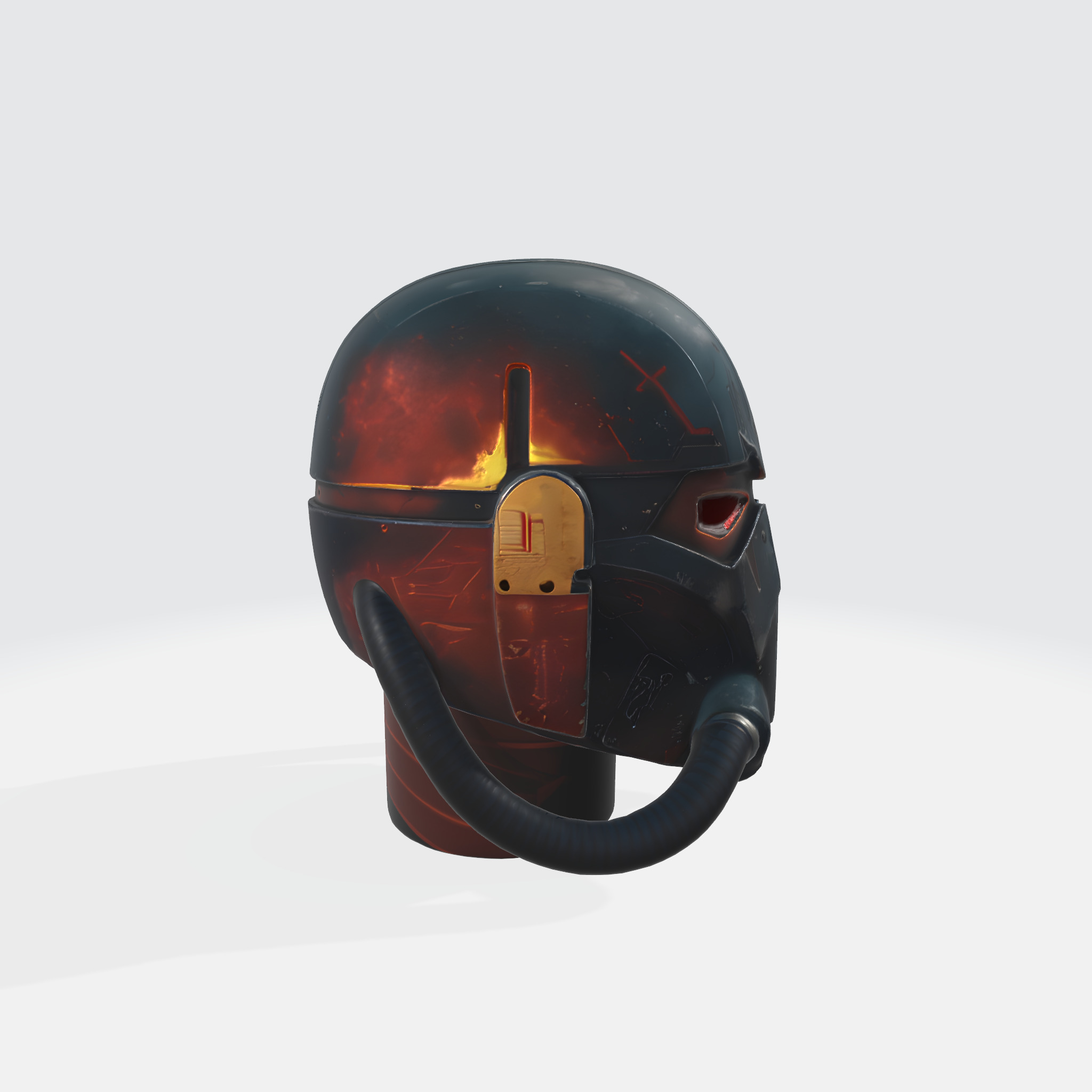 Futuristic Warrior Helmet 3D model_3
