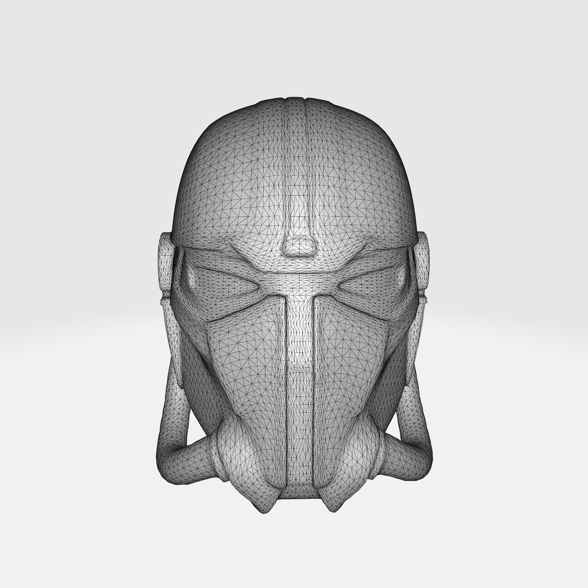 Futuristic Warrior Helmet 3D model_6
