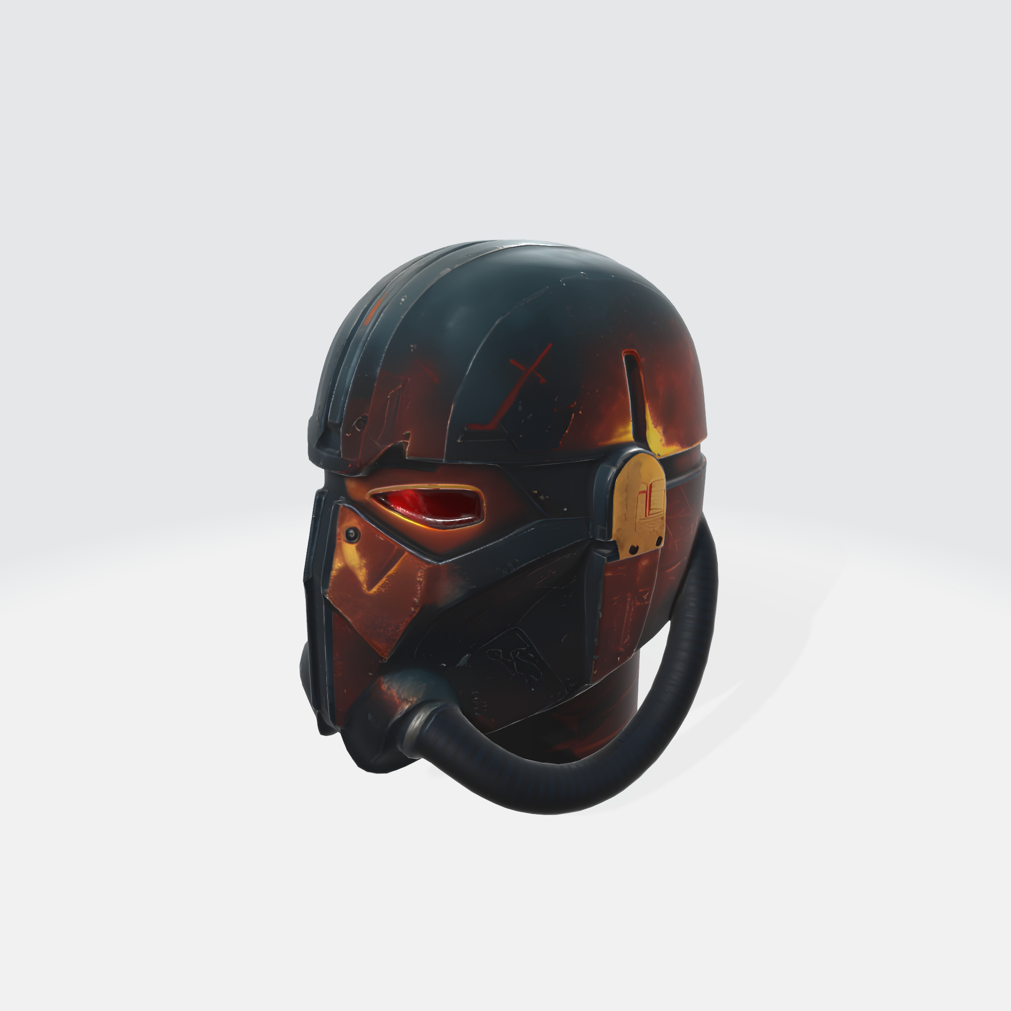 Futuristic Warrior Helmet 3D model_1