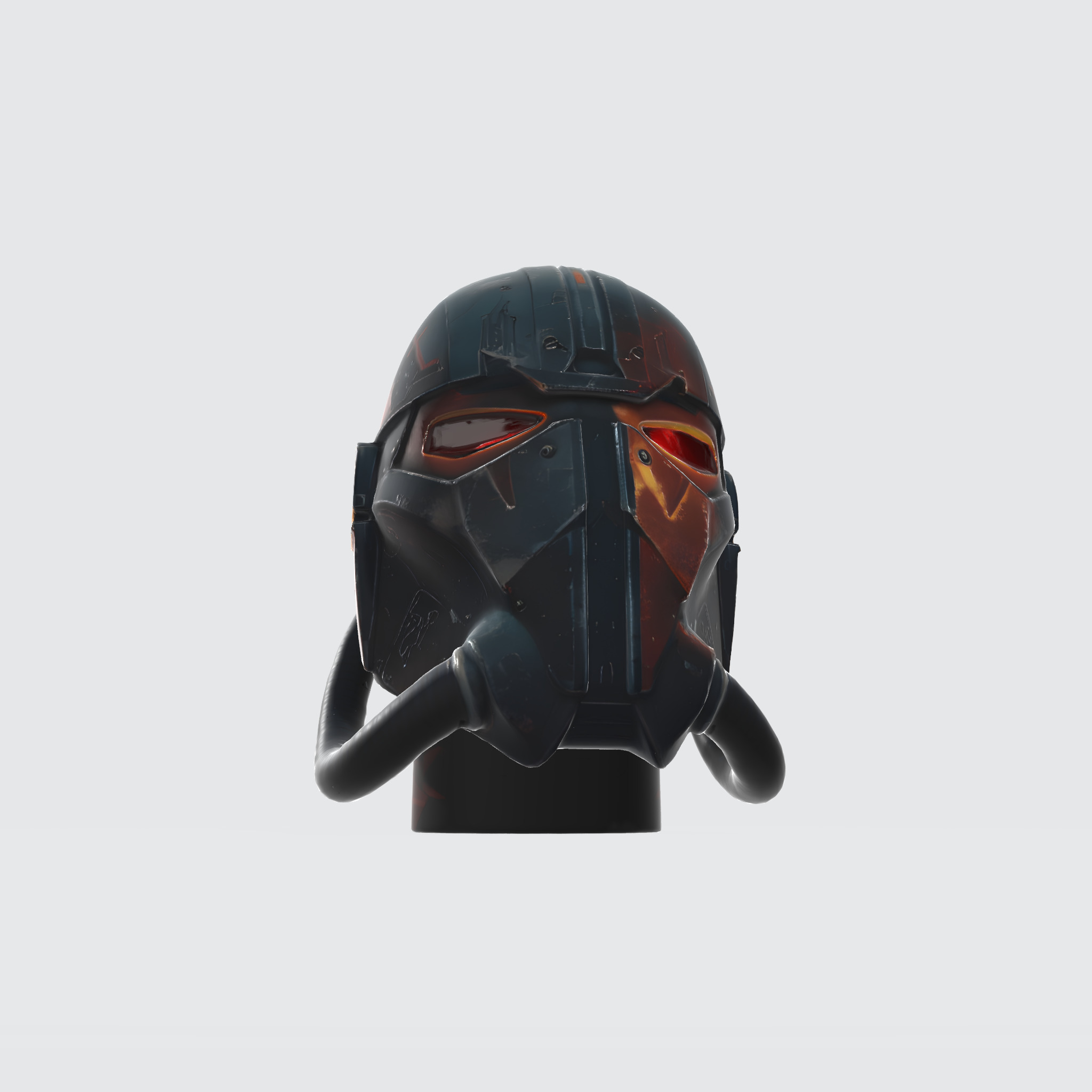 Futuristic Warrior Helmet 3D model_4
