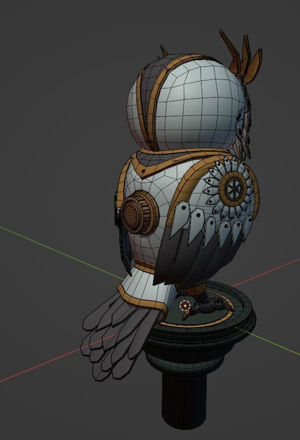 Steampunk Owl Automaton  3D model_7
