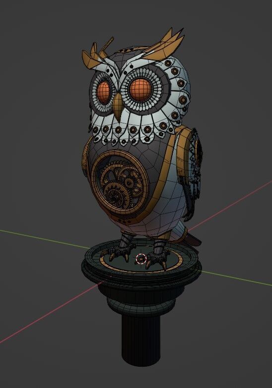 Steampunk Owl Automaton  3D model_6