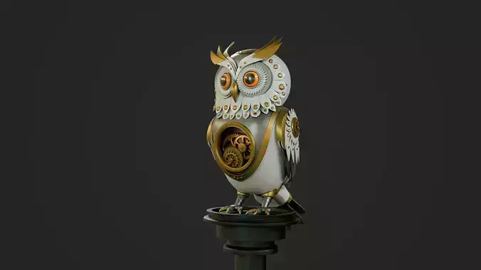 Steampunk Owl Automaton  3D model