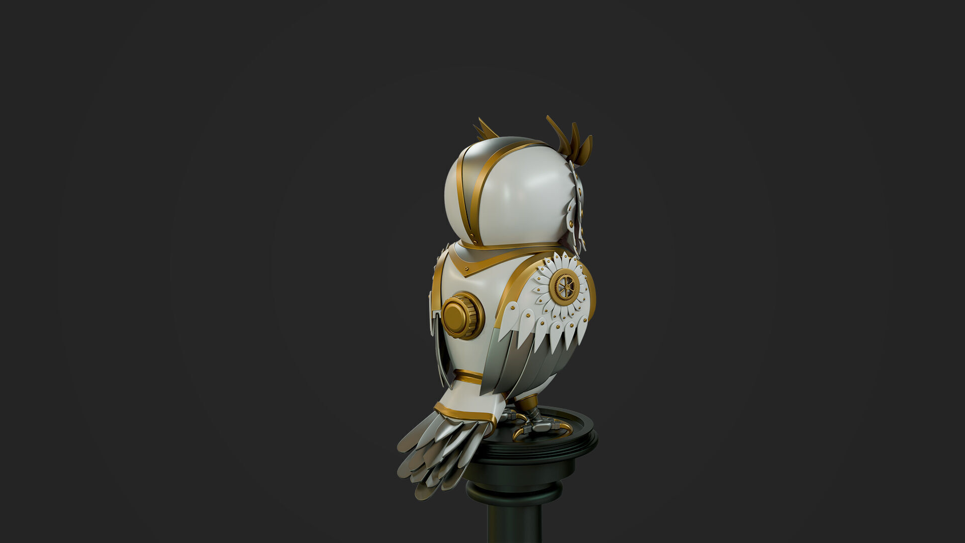 Steampunk Owl Automaton  3D model_5