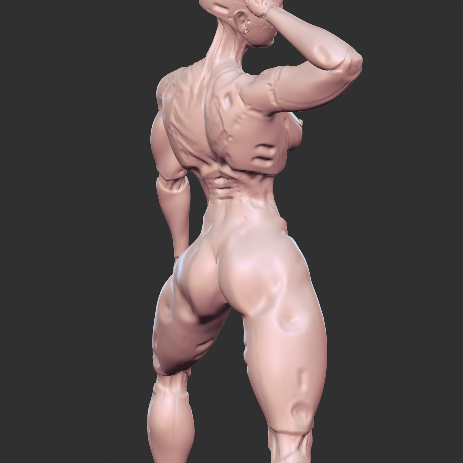 Erotic Sci-Fi Waifu with Robotic Features STL 3D print model_2