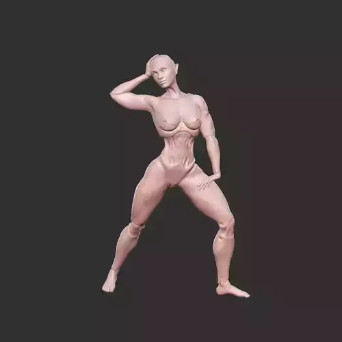 Erotic Sci-Fi Waifu with Robotic Features STL 3D print model
