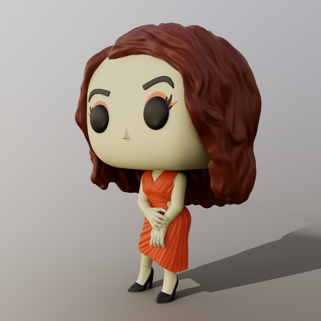 Mujer con vestido de fiesta 3D print model_1