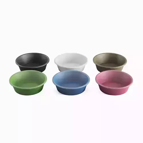 Simple Plastic Wash Basin B Set Low-poly 3D model