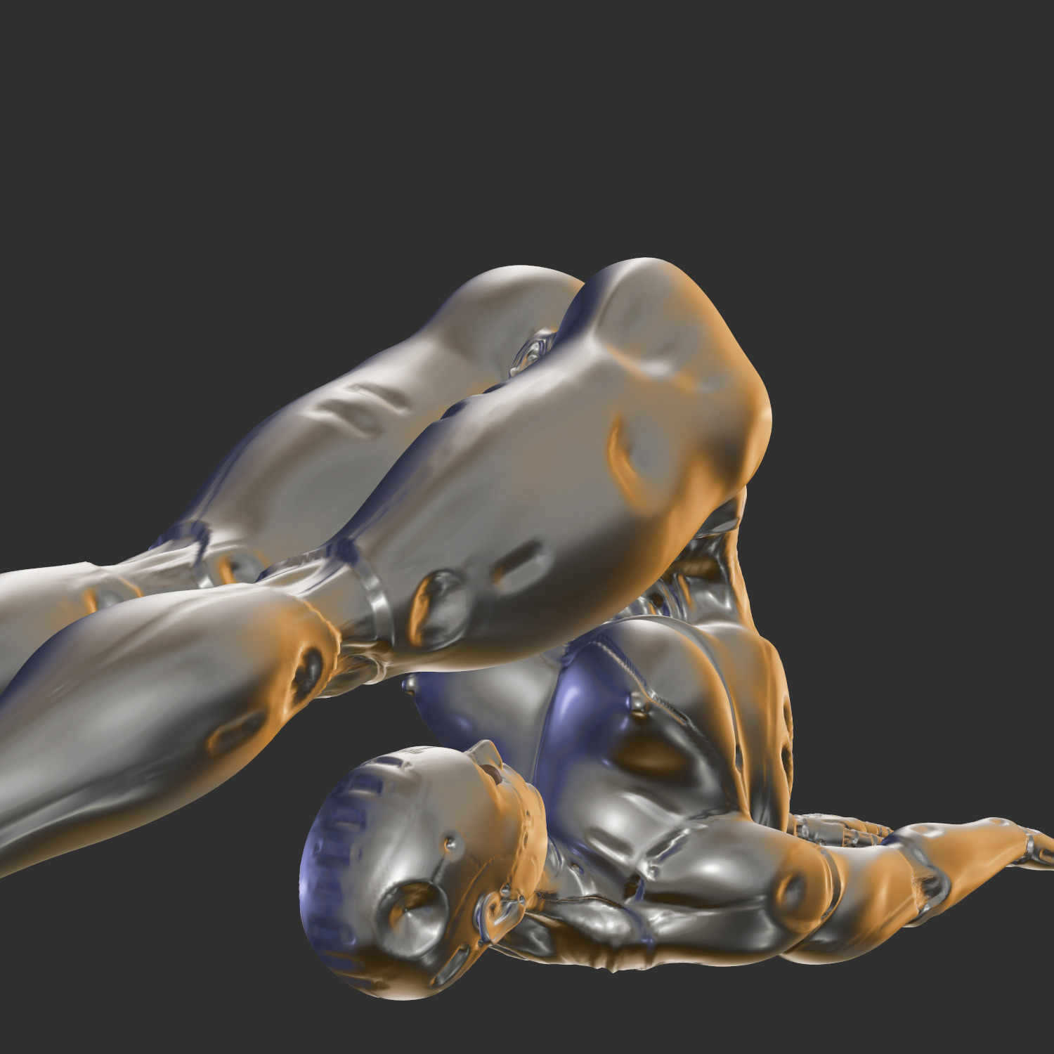 yoga female robot 3D print model_5