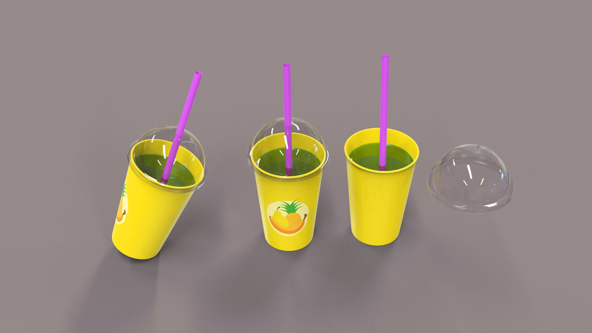Low-Poly Cartoon Cup Paper 01 Low-poly 3D model_4