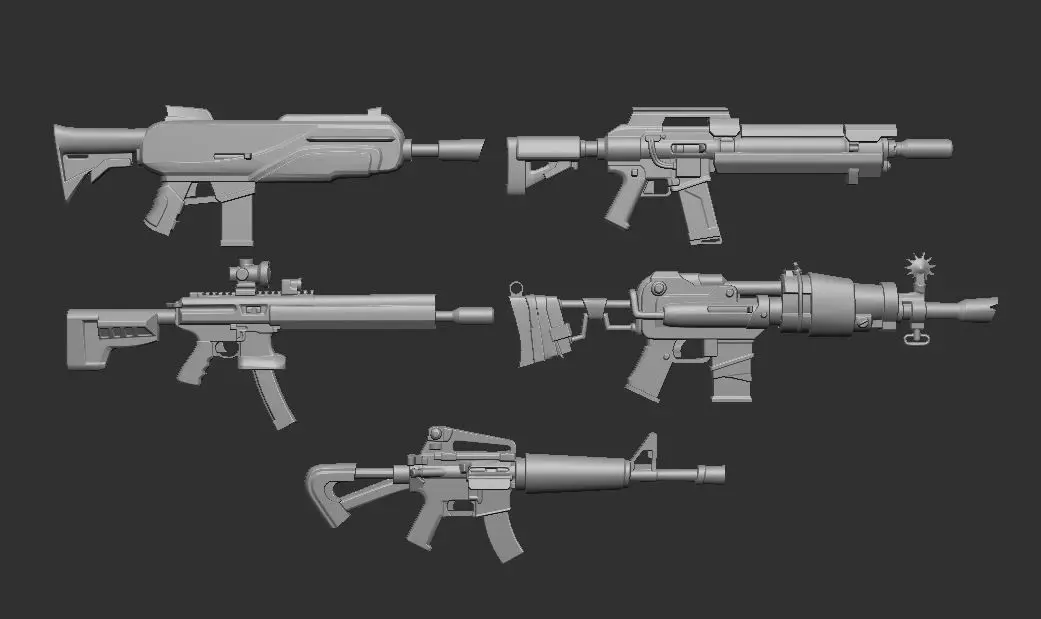 3dprintable rifles for Action Figures and Diorama 3D print model