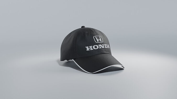 Honda Baseball Cap Black Low-poly 3D model