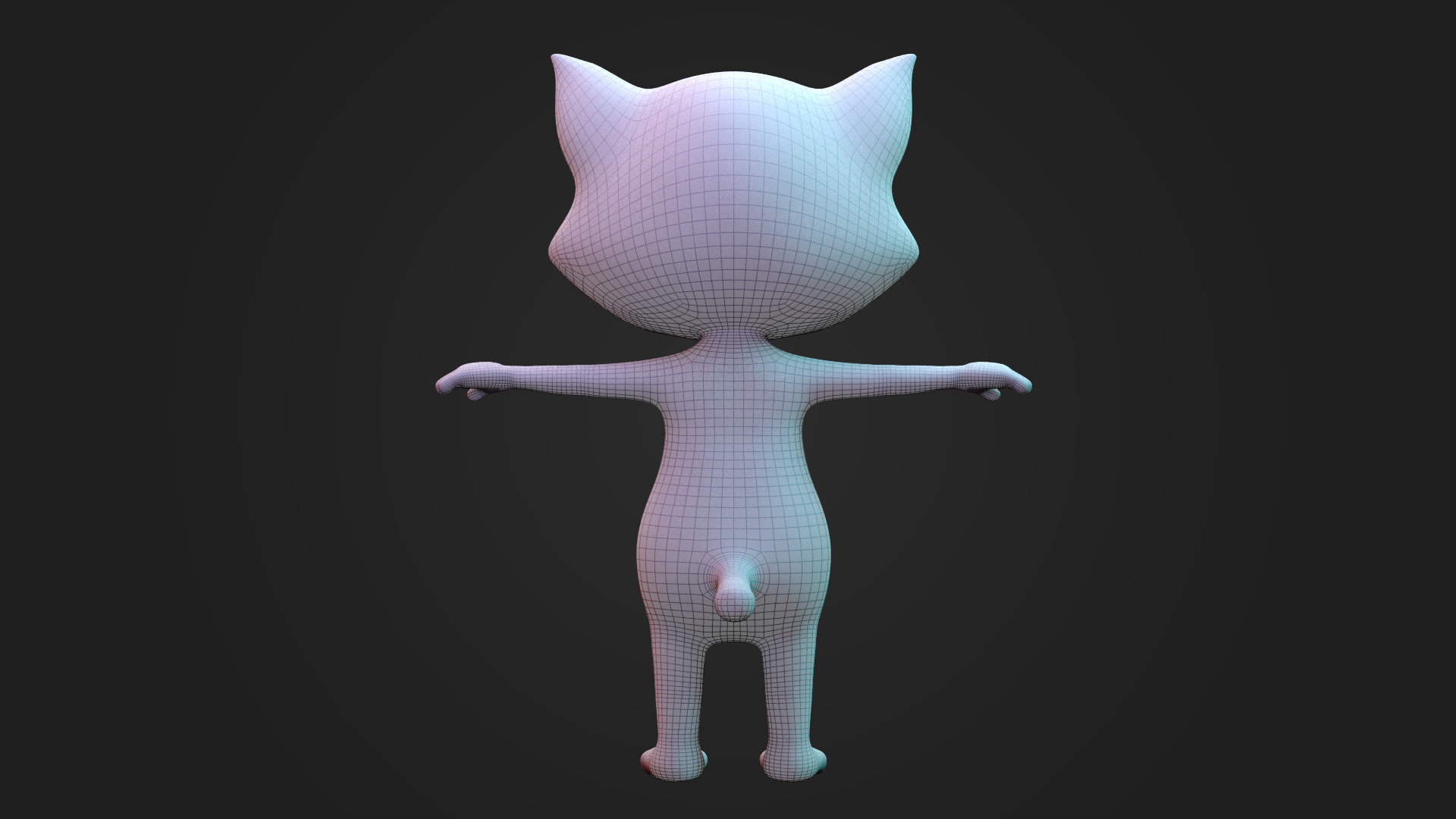 Stylized Cartoon Cat Character 3D Model  Fur Textured 3D model_5