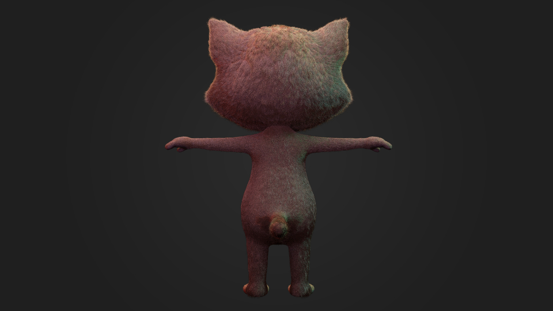 Stylized Cartoon Cat Character 3D Model  Fur Textured 3D model_1