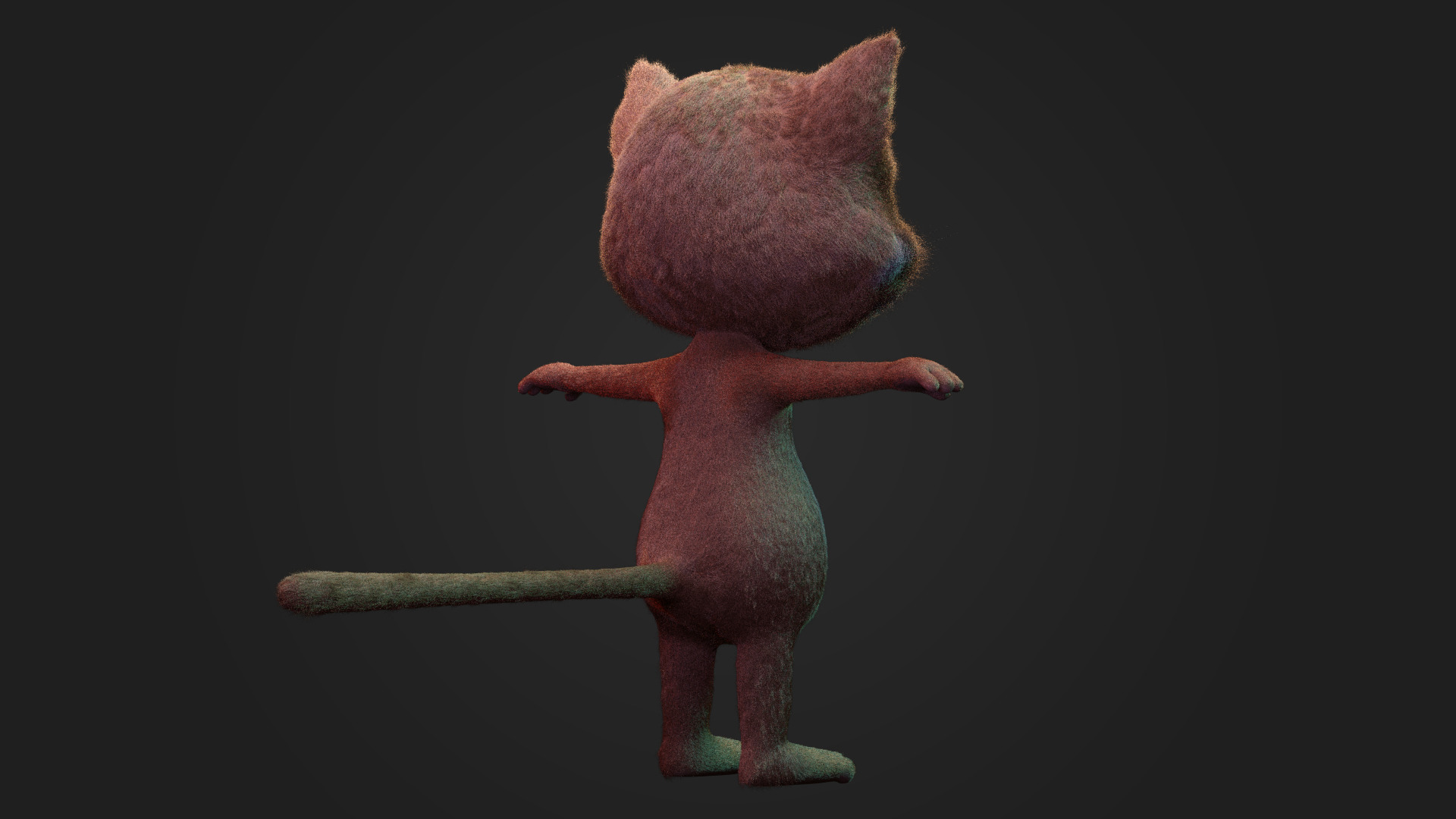 Stylized Cartoon Cat Character 3D Model  Fur Textured 3D model_3
