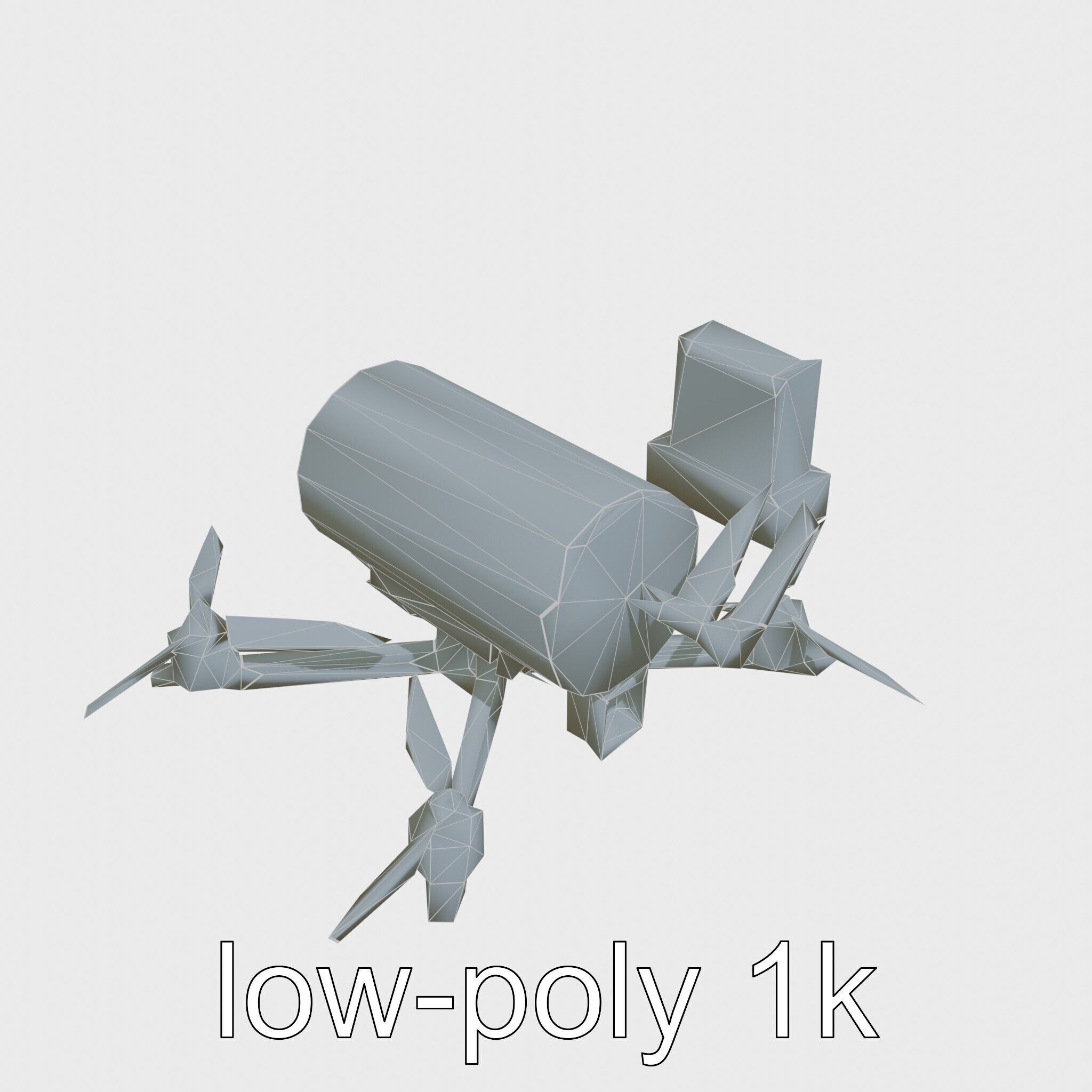 Quadcopter Drone with Camera and Accessories Low-poly 3D model_21