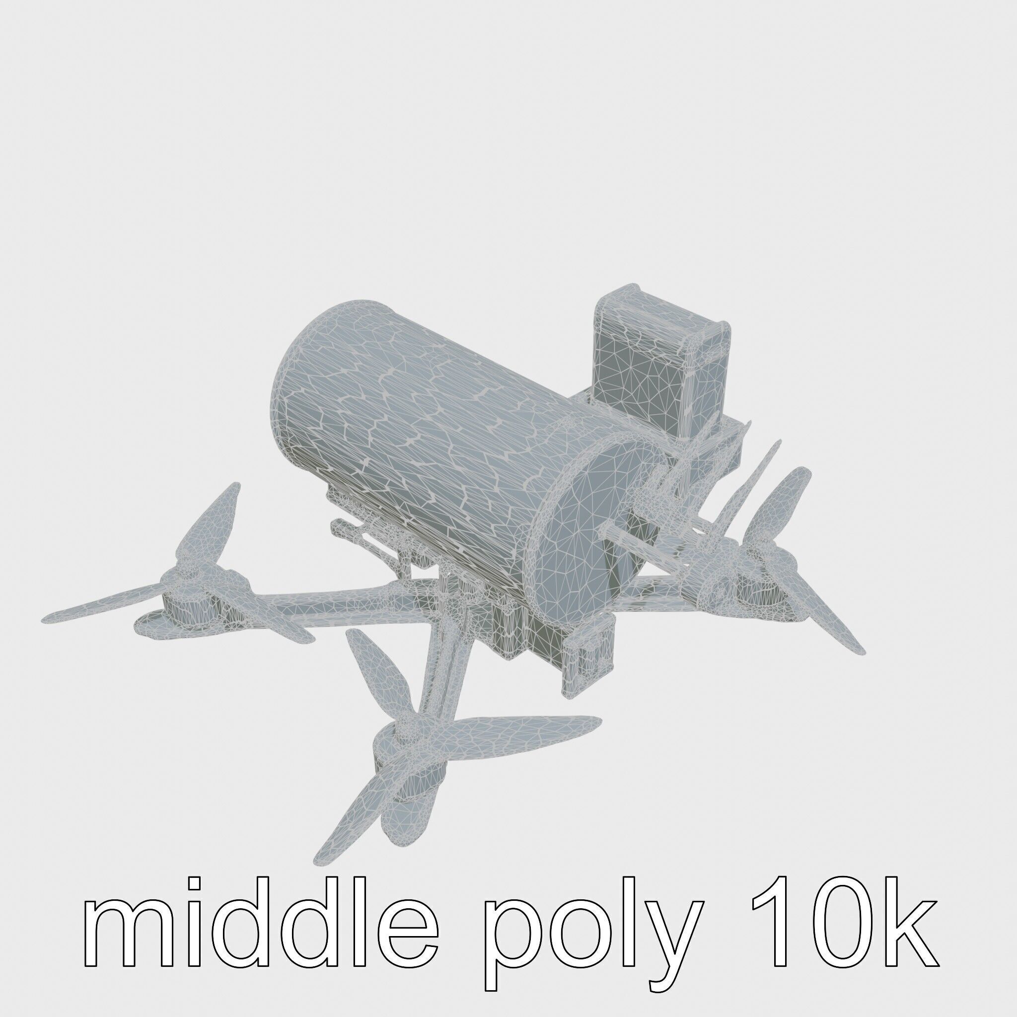 Quadcopter Drone with Camera and Accessories Low-poly 3D model_25