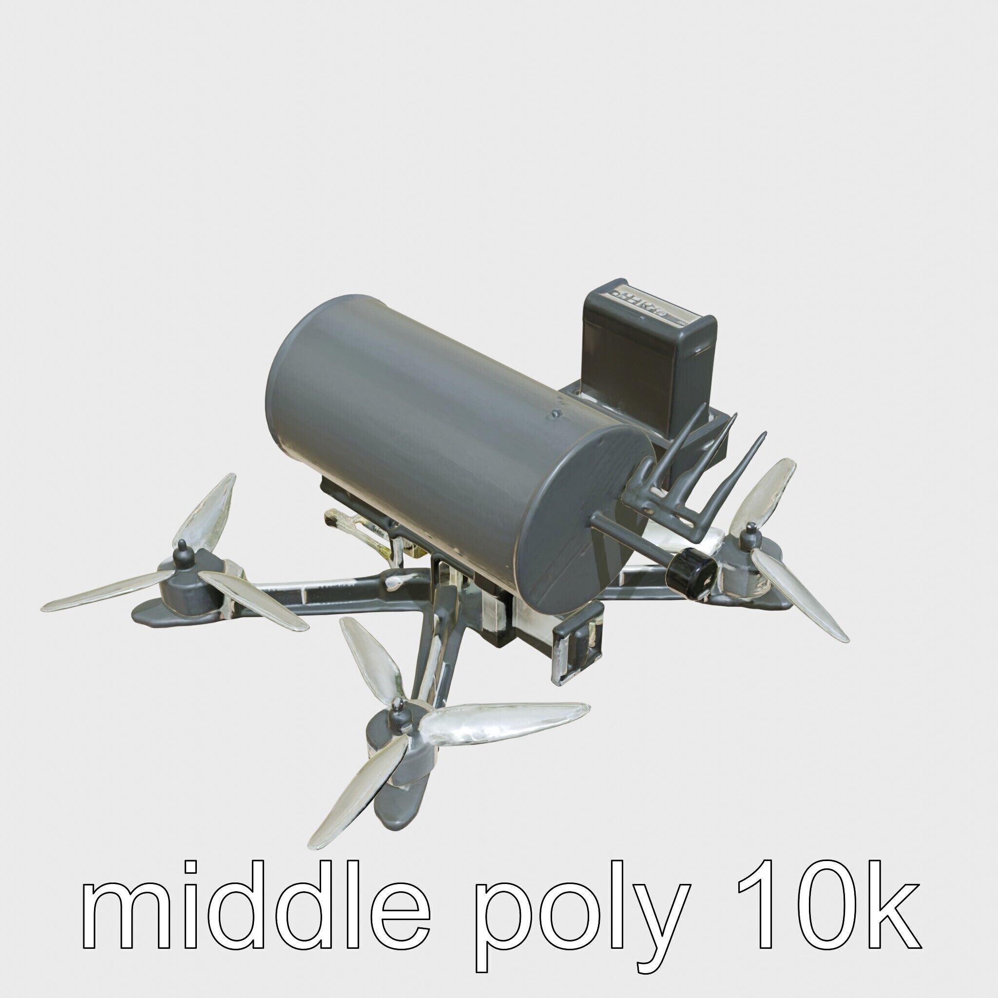 Quadcopter Drone with Camera and Accessories Low-poly 3D model_12