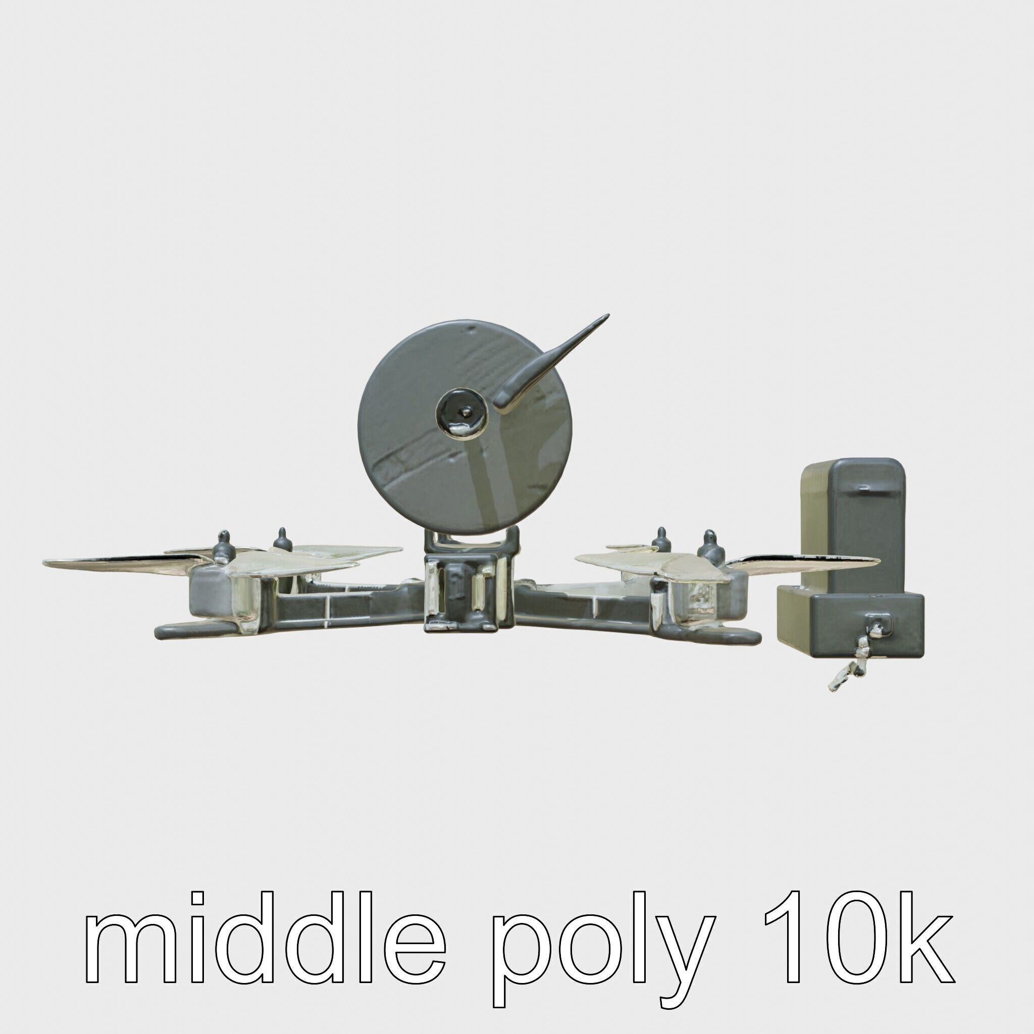 Quadcopter Drone with Camera and Accessories Low-poly 3D model_26