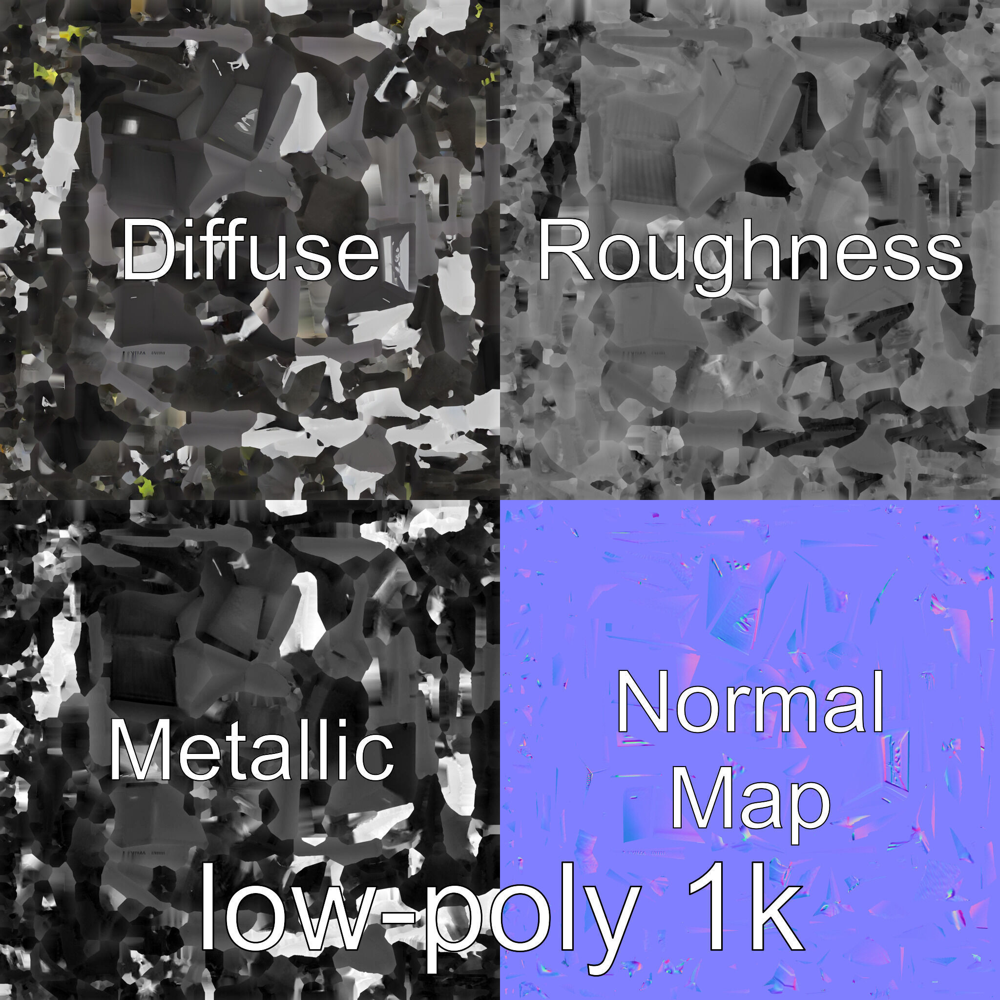 Quadcopter Drone with Camera and Accessories Low-poly 3D model_5