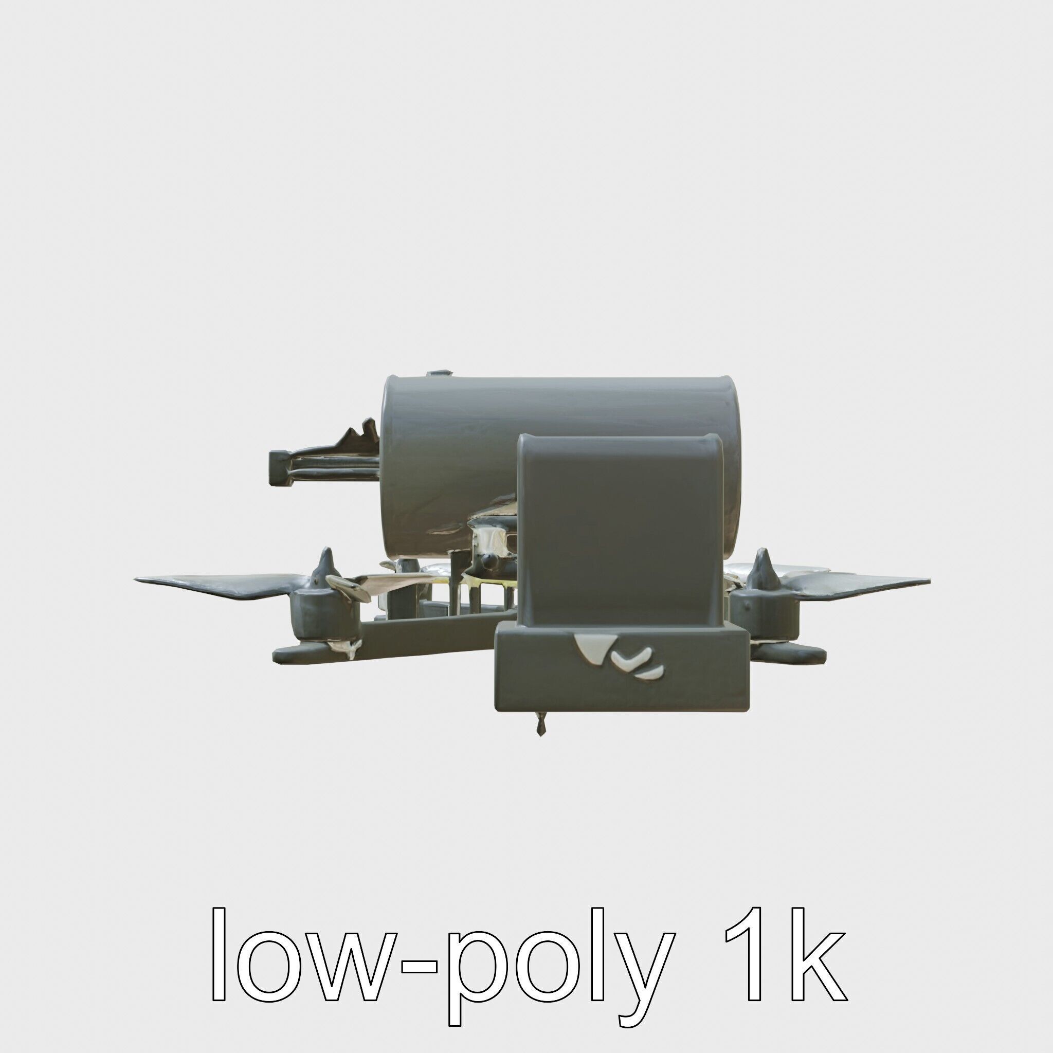 Quadcopter Drone with Camera and Accessories Low-poly 3D model_8