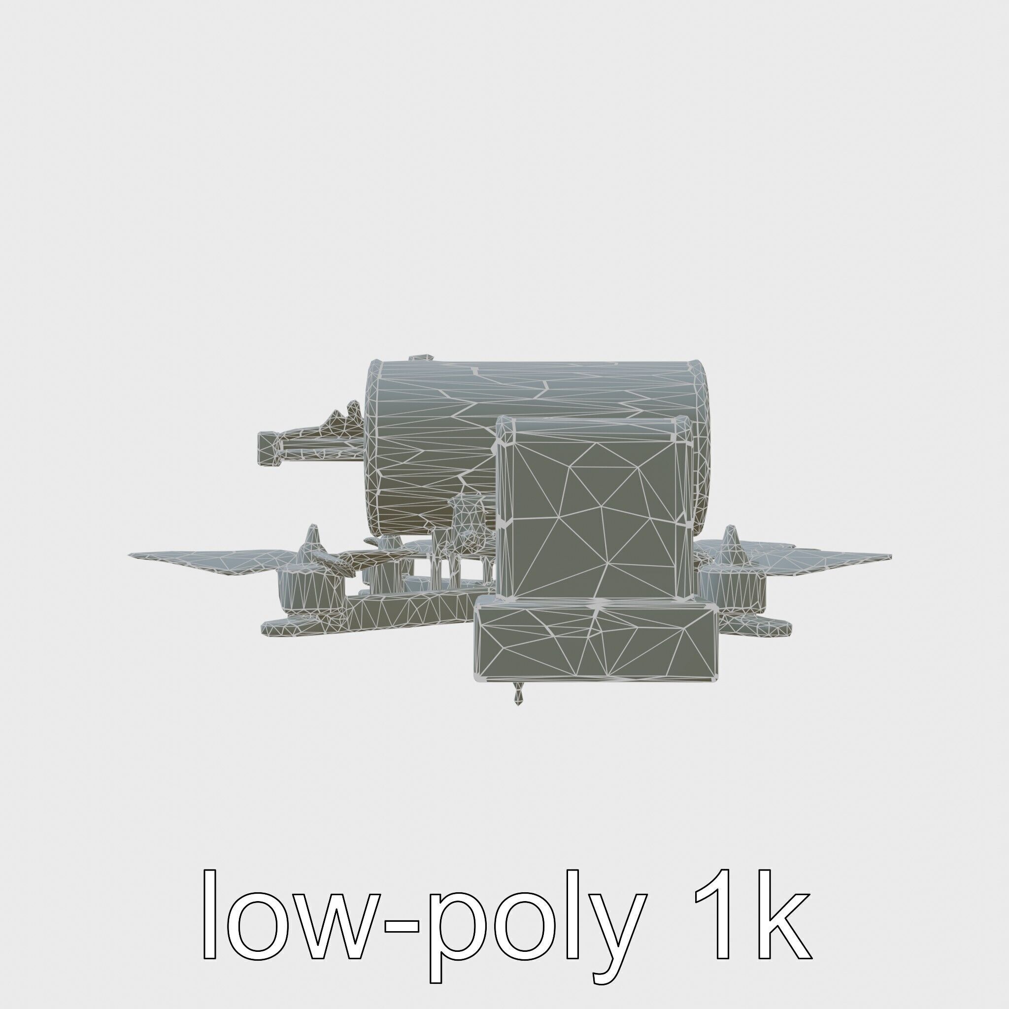 Quadcopter Drone with Camera and Accessories Low-poly 3D model_15